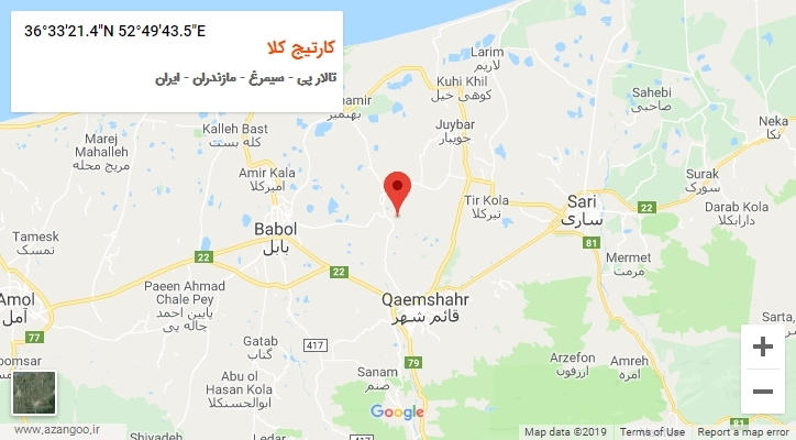 روستای کارتیج کلا بر روی نقشه