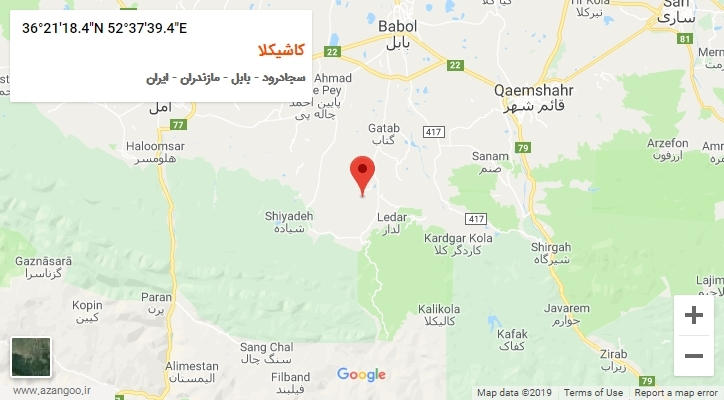 روستای کاشیکلا بر روی نقشه
