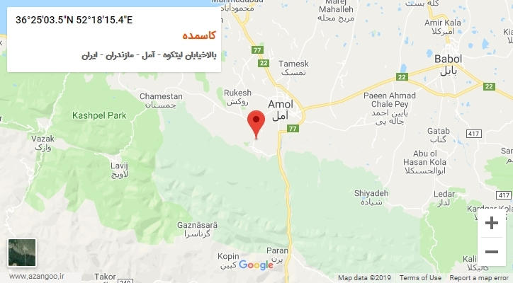 روستای کاسمده بر روی نقشه