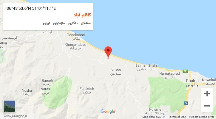 روستای کاظم آباد بر روی نقشه