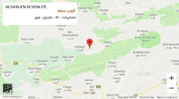 روستای کچب محله بر روی نقشه