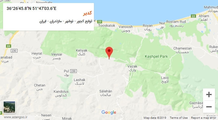 روستای کدیر بر روی نقشه