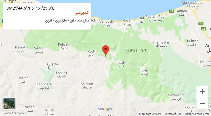 روستای کدیرسر بر روی نقشه