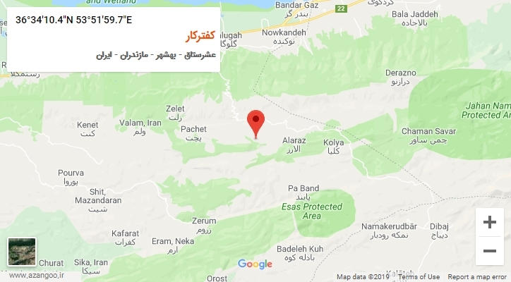 روستای کفترکار بر روی نقشه