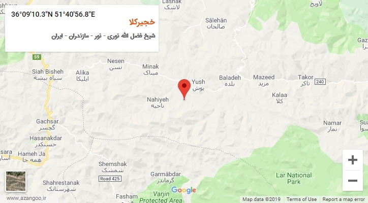 روستای خجیرکلا بر روی نقشه