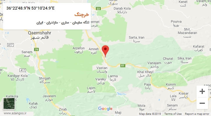 روستای خرچنگ بر روی نقشه