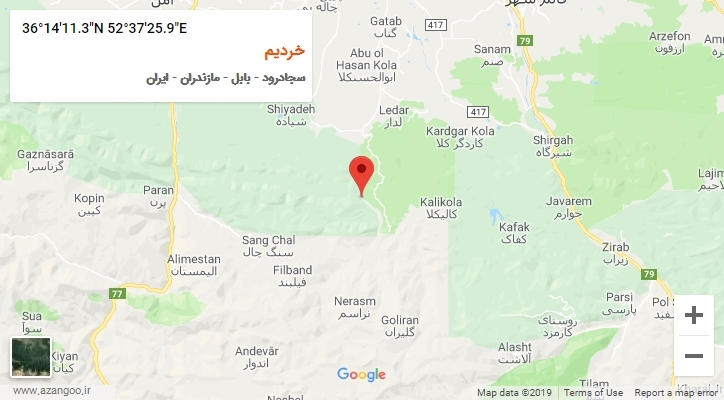 روستای خردیم بر روی نقشه