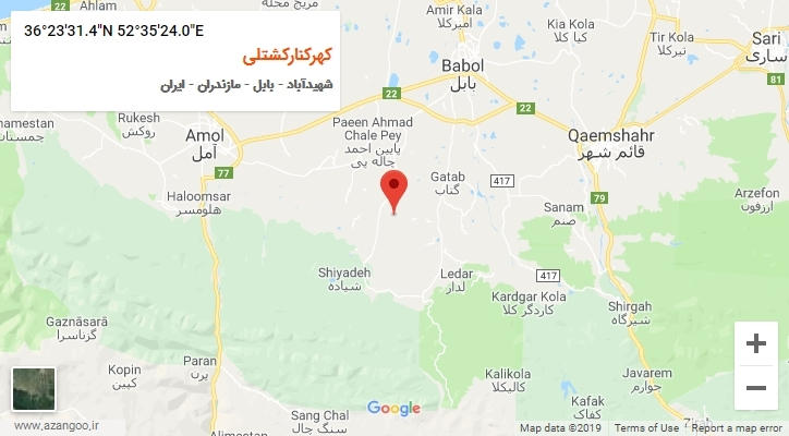 روستای کهرکنارکشتلی بر روی نقشه
