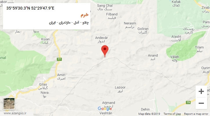 روستای خرم بر روی نقشه