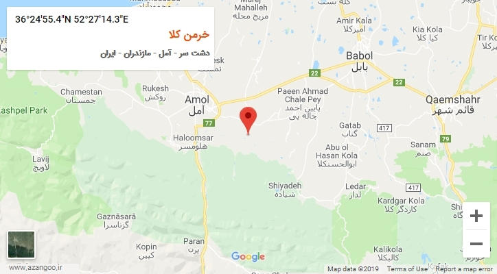 روستای خرمن کلا بر روی نقشه