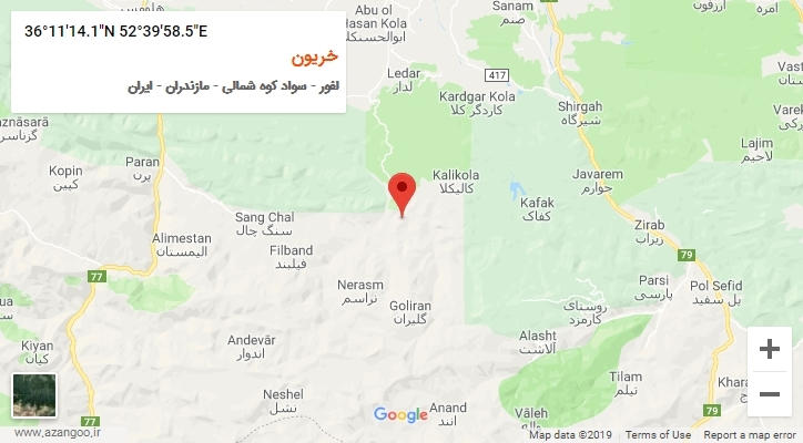 روستای خریون بر روی نقشه