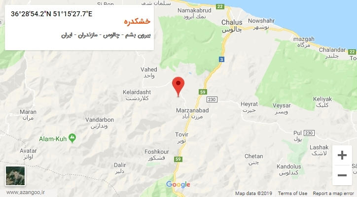 روستای خشکدره بر روی نقشه