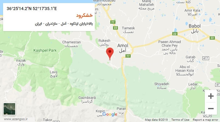 روستای خشکرود بر روی نقشه