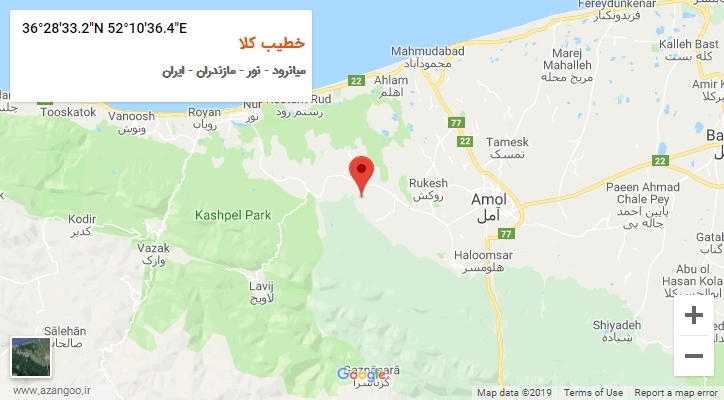 روستای خطیب کلا بر روی نقشه