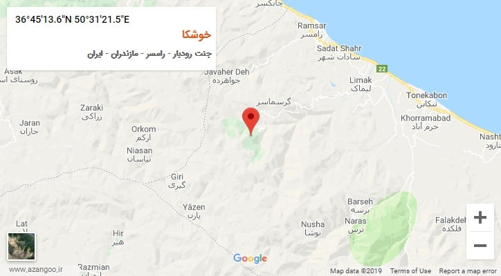 روستای خوشکا بر روی نقشه