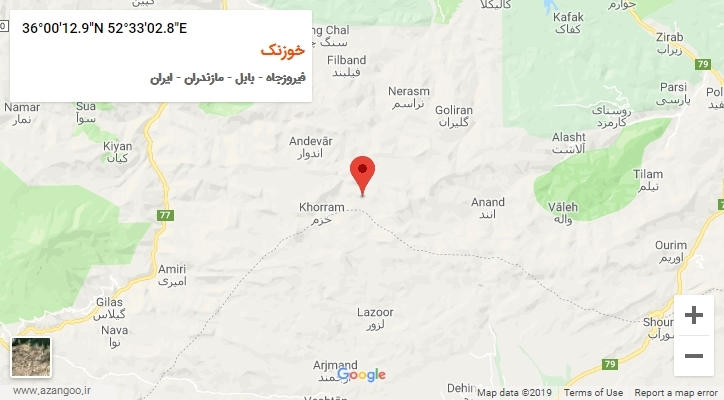 روستای خوزنک بر روی نقشه