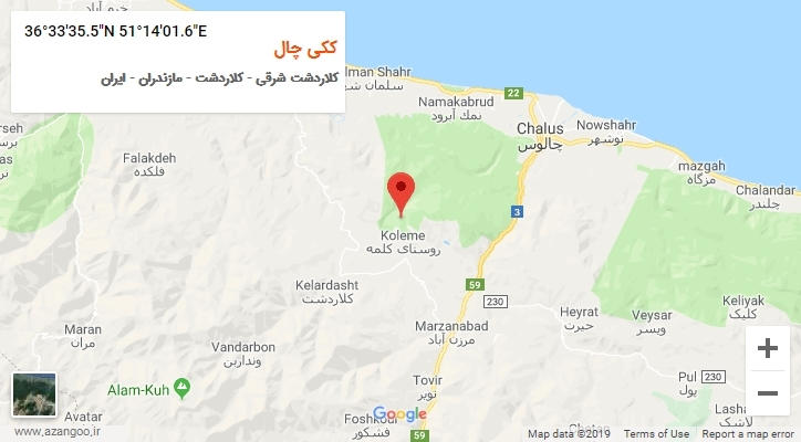 روستای ککی چال بر روی نقشه