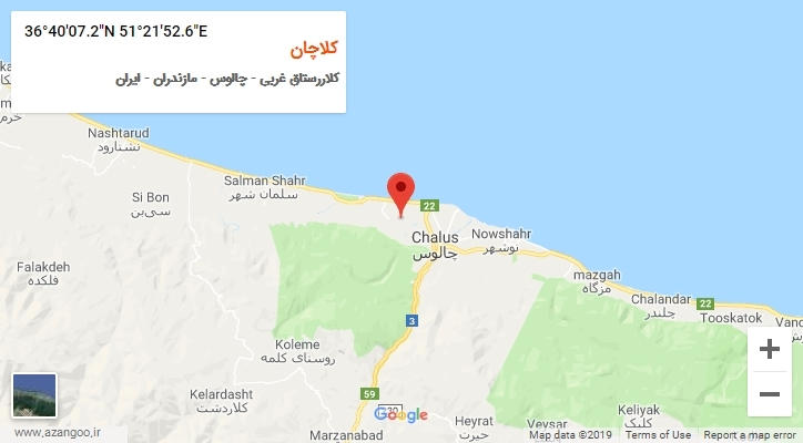 روستای کلاچان بر روی نقشه