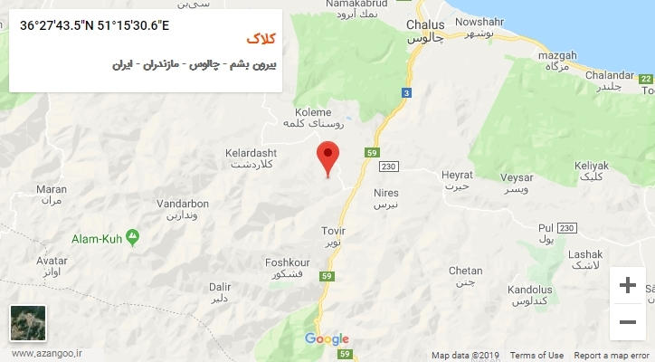 روستای کلاک بر روی نقشه