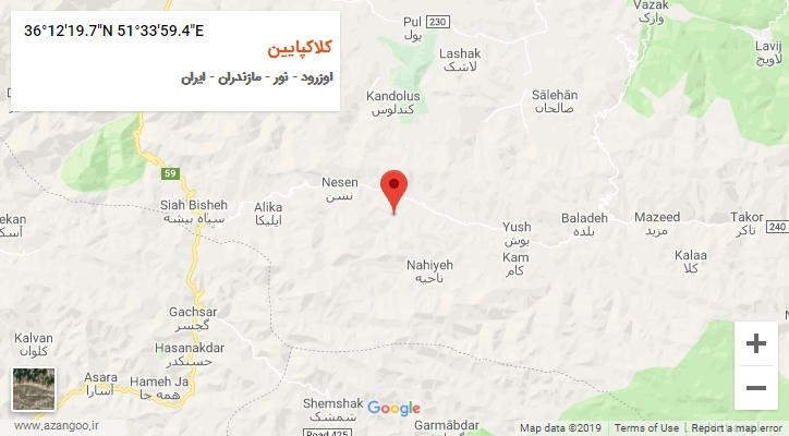 روستای کلاکپایین بر روی نقشه