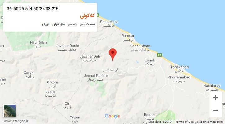 روستای کلاکولی بر روی نقشه