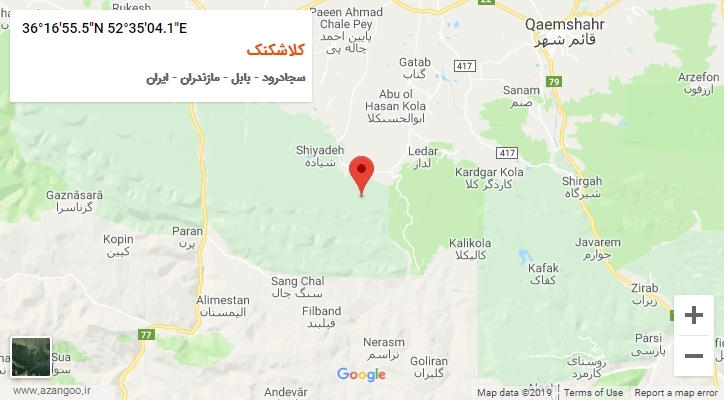 روستای کلاشکنک بر روی نقشه