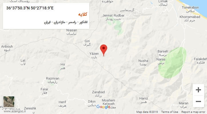 روستای کلایه بر روی نقشه