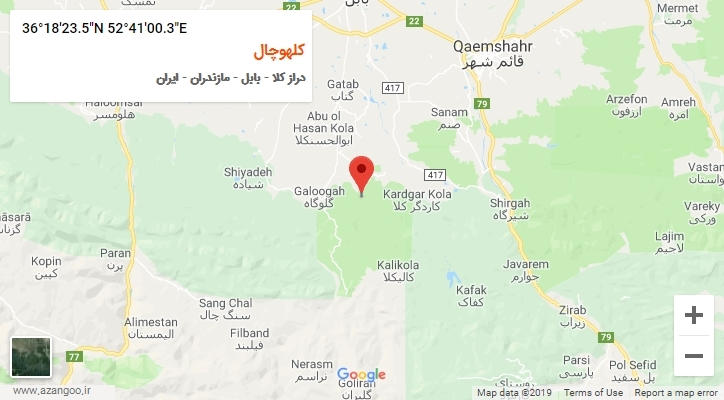 روستای کلهوچال بر روی نقشه