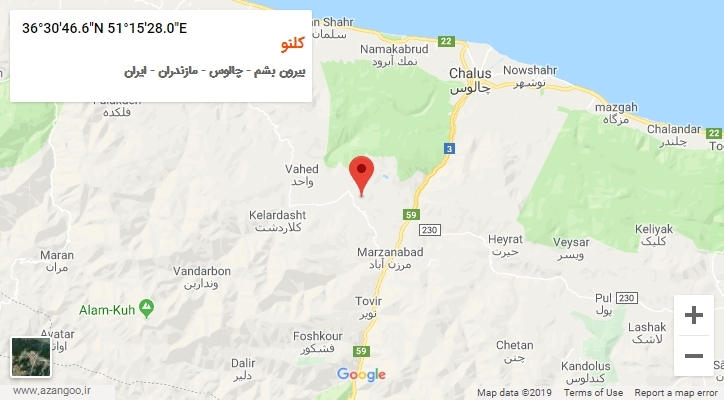 روستای کلنو بر روی نقشه