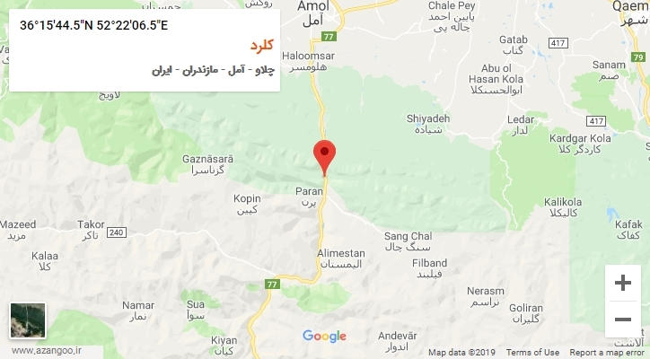 روستای کلرد بر روی نقشه