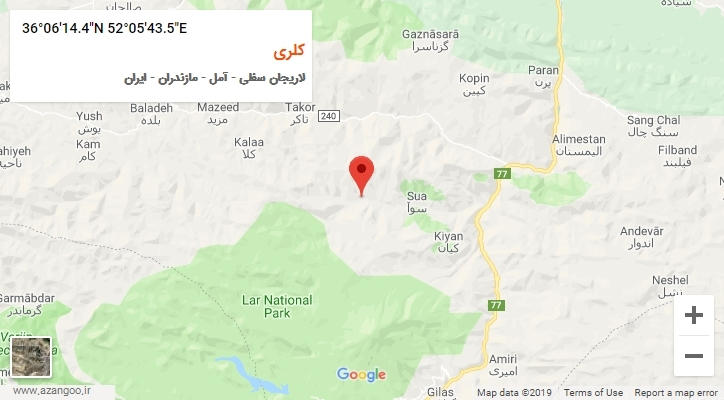 روستای کلری بر روی نقشه