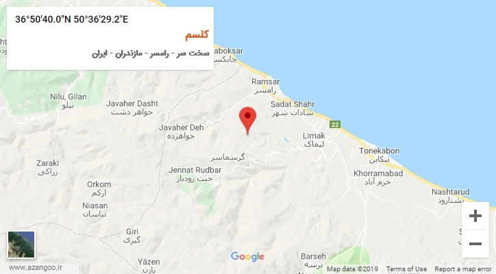 روستای کلسم بر روی نقشه