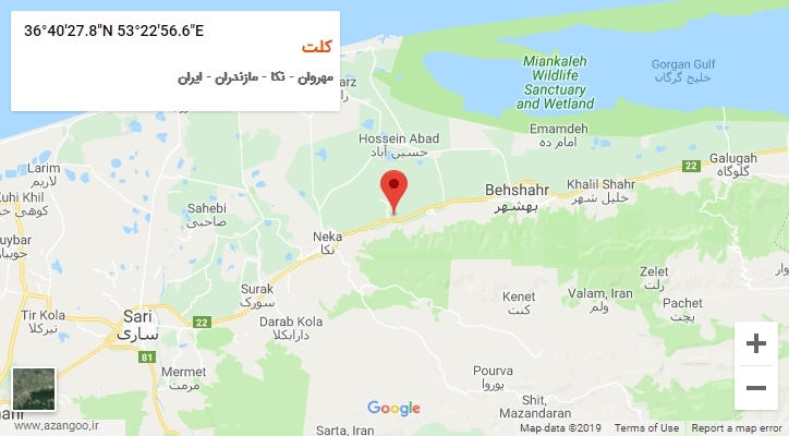 روستای کلت بر روی نقشه