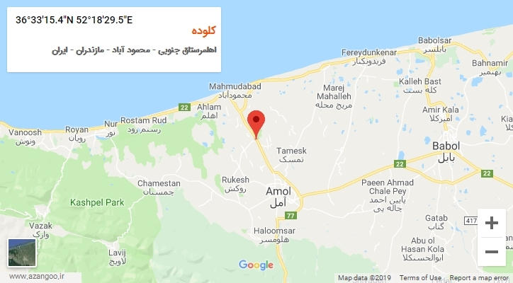 روستای کلوده بر روی نقشه