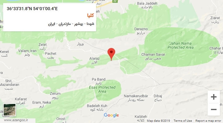 روستای کلیا بر روی نقشه