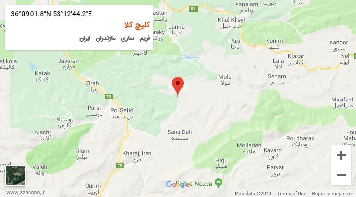 روستای کلیچ کلا بر روی نقشه