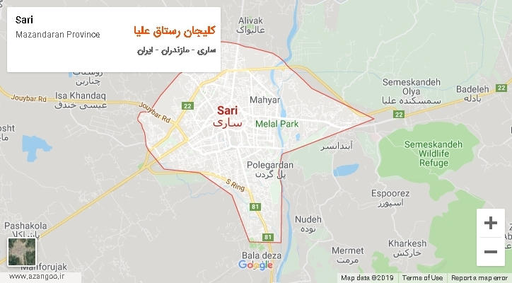 دهستان کلیجان رستاق علیا بر روی نقشه
