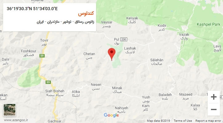 روستای کندلوس بر روی نقشه