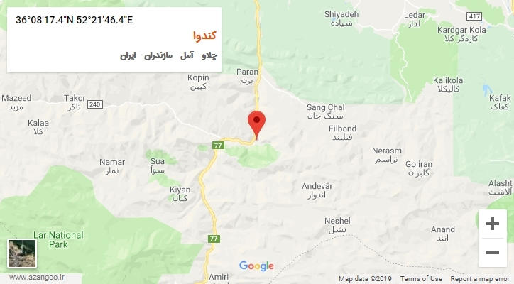 روستای کندوا بر روی نقشه