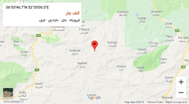 روستای کنف جار بر روی نقشه