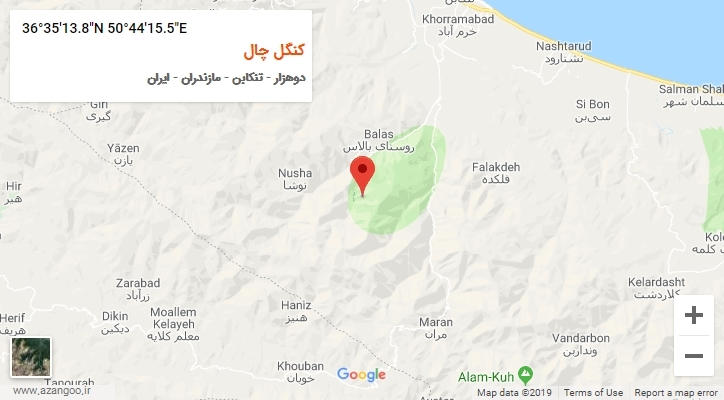 روستای کنگل چال بر روی نقشه