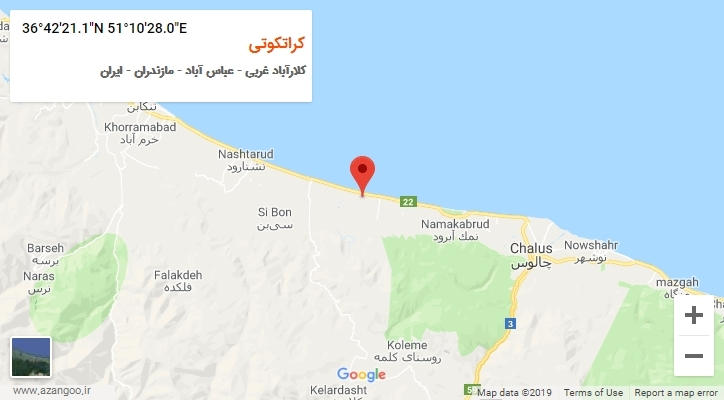 روستای کراتکوتی بر روی نقشه