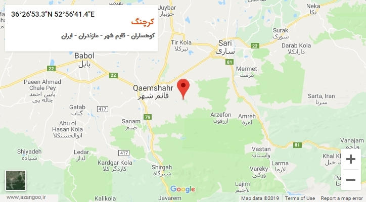 روستای کرچنگ بر روی نقشه