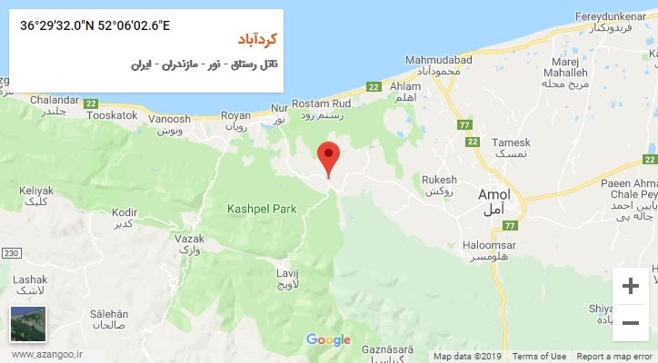 روستای کردآباد بر روی نقشه