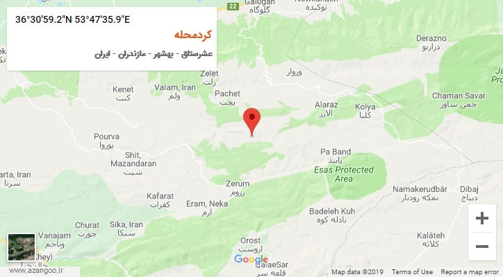 روستای کردمحله بر روی نقشه
