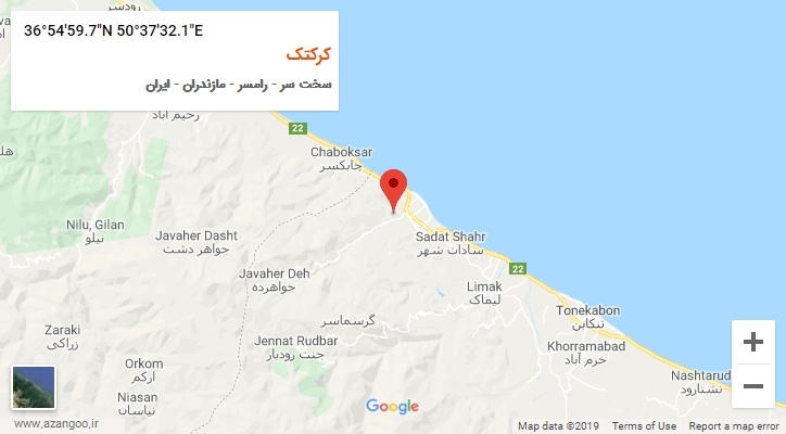 روستای کرکتک بر روی نقشه