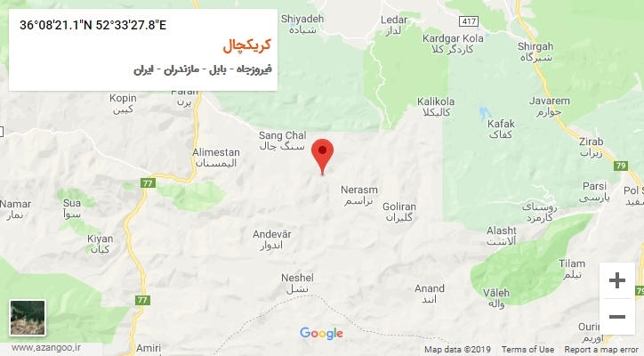 روستای کریکچال بر روی نقشه
