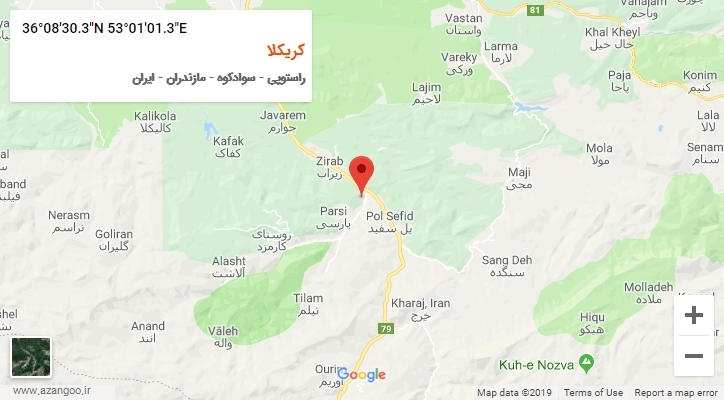 روستای کریکلا بر روی نقشه