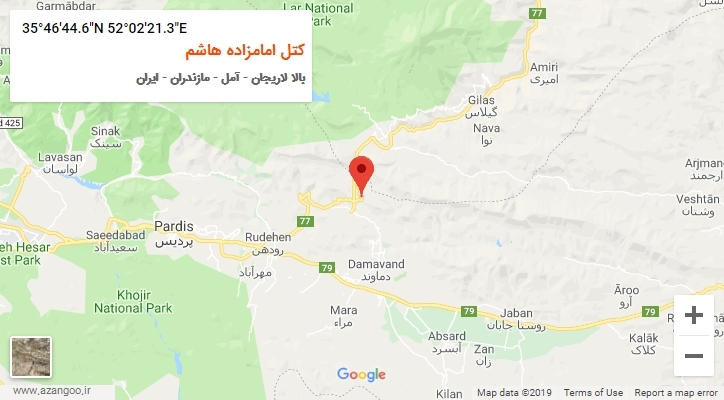 روستای کتل امامزاده هاشم بر روی نقشه