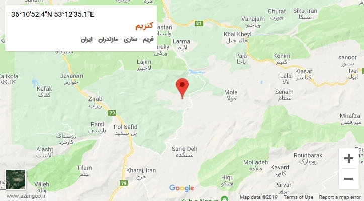 روستای کتریم بر روی نقشه